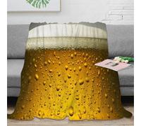 NAOFEKUID Realistic Foam 3D Printed Beer Pattern Blanket Microfiber Home Decor Beer Theme Throw Blanket Warm Soft for Sofa Bedroom Adults 50x60(127x152cm)