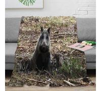 NAOFEKUID Realistic Forest 3D Printed Boar Blanket Microfiber Home Decor Wild Animal 3D Printing Throw Blanket for Adult Teens 80×90(200x230cm)