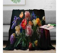 NAOFEKUID Retro 3D Printed Floral Blanket Microfiber Home Decor Multi-Color Bouquet Throw Blanket Sofa Bedroom 80×90(200x230cm)