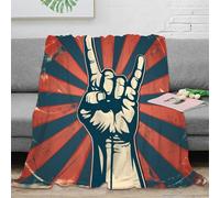 NAOFEKUID Retro Punk 3D Printed Blanket Microfiber Modern Sofa Blanket Rock Decor Throw Blanket for Adults Bedroom All Seasons 60x80(150x200cm)