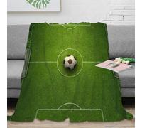 NAOFEKUID Soccer Field 3D Printed Blanket Soft Microfiber Home Decor Football Pitch Throw Blanket for Adults Sofa 60x80(150x200cm)