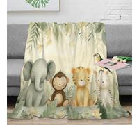 NAOFEKUID Soft 3D Printed Jungle Animal Blanket Microfiber Home Decor Cute Safari Throw Blanket for Adults Teens Sofa Bed 40x50(100x130cm)