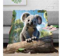 NAOFEKUID Soft 3D Printed Koala Blanket Microfiber Throw for Adults Teens Home Decor Cute Koala Throw Blanket Sofa Bed 40x50(100x130cm)