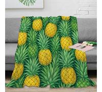 NAOFEKUID Summer Style 3D Printed Pineapple Blanket Microfiber Home Decor Pineapple Throw Blanket Sofa Bed Warm 80×90(200x230cm)