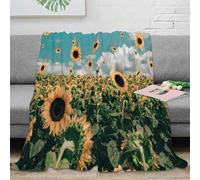 NAOFEKUID Sunflower Field 3D Printed Blanket Soft Microfiber for Home Decor Yellow Flower Throw Blanket for Sofa Bed 50x60(127x152cm)