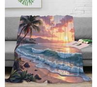 NAOFEKUID Sunset Scenery 3D Printed Blanket Soft Microfiber Sofa Throw Blanket for Adults Teens Home Decor 50x60(127x152cm)