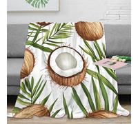 NAOFEKUID Tropical 3D Printed Coconut Blanket Microfiber Sofa Decor 3D Printing Coconut Throw Blanket Adult Bedroom Use 60x80(150x200cm)