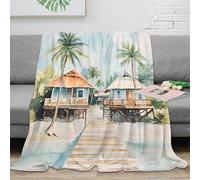 NAOFEKUID Tropical Style 3D Printed Blanket Microfiber Soft Sofa Decor Beach House Throw Blanket for Adult Teen Bedroom 60x80(150x200cm)