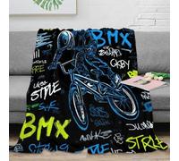 NAOFEKUID Urban Graffiti 3D Printed BMX Blanket Microfiber Sofa Decor Street Art Throw Blanket for Adult Teen Bedroom 50x60(127x152cm)