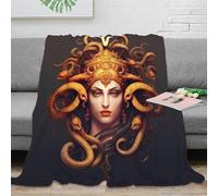 NAOFEKUID Vintage Myth Pattern 3D Printed Blanket Microfiber Home Decor Snake Queen Throw Blanket for Sofa Bedroom 40x50(100x130cm)