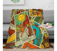 NAOFEKUID Vintage Tarot Style 3D Printed Blanket Microfiber Sofa Decor Tarot Card Throw Blanket for Adults 60x80(150x200cm)