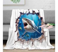NAOFEKUID Vivid Shark 3D Printed Blanket Microfiber Sofa Decor Ocean Pattern Throw Blanket Soft Warm Adult Gift 80×90(200x230cm)