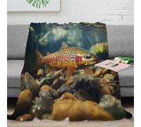 NAOFEKUID Vivid Underwater Fish 3D Printed Blanket Microfiber Home Decor Carp Throw Blanket for Adults Sofa Bedroom 80×90(200x230cm)