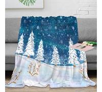 NAOFEKUID Winter Snow Scene 3D Printed Blanket Microfiber Soft Sofa Decor Snowy Landscape Throw Blanket for Adults 50x60(127x152cm)
