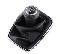 Naojino Automotive Parts Compatible with VW for Golf 4 2003 2004 2005 2006 2007 2008 Car Styling 5 6 for Speed Gear Shift Knob Lever Shifter Adapter Gaiter Boot(Silver,5Speed)