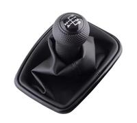 Naojino Automotive Parts Compatible with VW for Golf 4 2003 2004 2005 2006 2007 2008 Car Styling 5 6 for Speed Gear Shift Knob Lever Shifter Adapter Gaiter Boot(Black,5Speed)