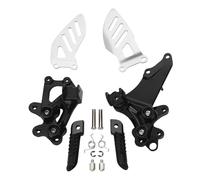 Naojino Compatible With Suzuki For GSXR600 750 2006 2007 2008 2009 2010 Black For Silver Front Foot Pegs Footrest & Bracket Motorcycle Upgrade Accessories Motorcycle pedal(Black)