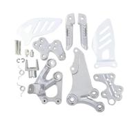 Naojino Compatible With Suzuki For GSXR600 750 2006 2007 2008 2009 2010 Black For Silver Front Foot Pegs Footrest & Bracket Motorcycle Upgrade Accessories Motorcycle pedal(Silver)