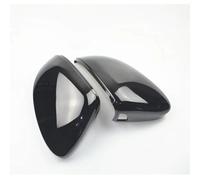Compatible With VW For Golf 8 MK8 R For GTI For RLine W/Lane Assist 2020 2021 2022 Carbon Fiber Pattern Look Side For Wing Rear View Mirror Cover Case Cap Side Wing Mirror Casing(Black)
