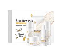 NAOLVE Rice Skincare Set, Rice Raw Pulp Skin Care Sets & Kits, Hydrating and Moisturizing, Include Cleanser, Toner, Serum, Lotion, Cream, Suitable for All Skin Types