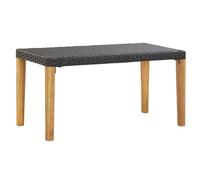 naomi 120cm black poly rattan garden bench with wooden legs