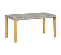 naomi 120cm grey poly rattan garden bench with wooden legs