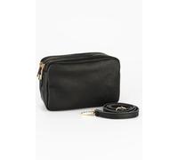 Naomi Italian Leather Crossbody Camera Bag - Black, Pebbled Sarta Black One Size