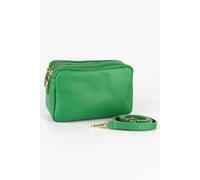 Naomi Italian Leather Crossbody Camera Bag - Bright Green, Pebbled Sarta Bright Green One Size