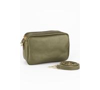 Naomi Italian Leather Crossbody Camera Bag - Khaki, Pebbled Sarta Khaki One Size