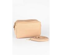 Naomi Italian Leather Crossbody Camera Bag - Nude, Pebbled Sarta Nude One Size