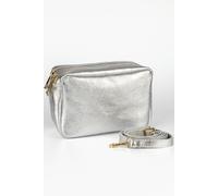 Naomi Italian Leather Crossbody Camera Bag - Silver, Metallic Sarta Silver One Size