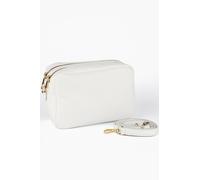 Naomi Italian Leather Crossbody Camera Bag - White, Pebbled Sarta White One Size