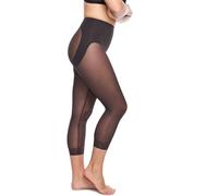 Naomi & Nicole Women's Sexy and Sheer Capri Pantliner Shapewear Pant Liner Slip, Black, Large