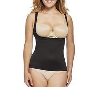 Naomi & Nicole Women's Unbelievable Comfort Step in Torsette Camisole Shapewear, Black, Large, L