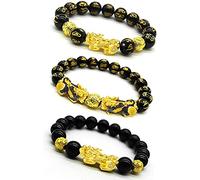 NaoSIn-Ni Feng Shui Good Luck Bracelets for Men Women Obsidian Bead Dragon Lucky Charm Bracelet Pixiu Pi Yao Attract Wealth Money Feng Shui Jewelry-10.0 Millimeters