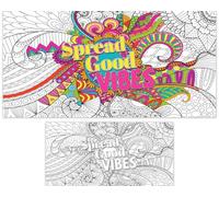 Naozinebi Giant Mandala Coloring Posters Large Motivational Coloring Posters Spread Good Vibes Jumbo Coloring Tablecloth Big Coloring DIY Drawing for kids Adults Art Craft Home Classroom Party