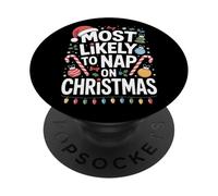 Nap Expert Most Likely To Nap On Christmas Person PopSockets Adhesive PopGrip