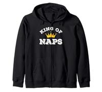 Nap King Funny Crown Napping Sleeping Lazy Resting Champion Zip Hoodie