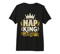 Nap King Sleep Well Reign Hard Crown Royalty Funny Premium T-Shirt