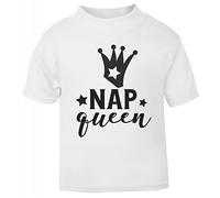 Nap Queen [BBY6] Short Sleeve Cotton Toddler t Shirt, 1-2 Years, White