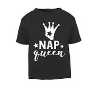 Nap Queen [BBY6] Short Sleeve Cotton Toddler t Shirt, 2-3 Years, Black