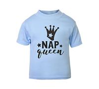Nap Queen [BBY6] Short Sleeve Cotton Toddler t Shirt, 2-3 Years, Pastel Blue