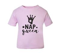 Nap Queen [BBY6] Short Sleeve Cotton Toddler t Shirt, 3-4 Years, Pastel Pink