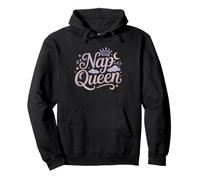 Nap Queen Moon Celestial Illustrated Women Funny Sleep Pullover Hoodie