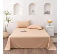 Nap/Sleep Time Bed Sheet Single Double Super King Flat Sheets Soft Light Bedding Decorative Mattress Thin Cover Breathable Anti Wrinkle, Skin-Friendly Washed Cotton Fabric(220x230cm,A)