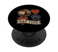 Nap Time Ferret Heart Banner PopSockets Adhesive PopGrip