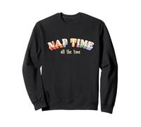 Nap Time Funny Retro Groovy Style Design Sweatshirt