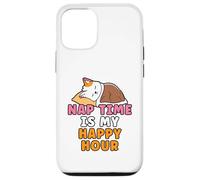 Nap Time Is My Happy Hour Cute Cartoon Lazy Cat Napping Case for iPhone 12/12 Pro