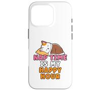 Nap Time Is My Happy Hour Cute Cartoon Lazy Cat Napping Case for iPhone 16 Pro