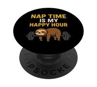Nap Time Is My Happy Hour Father Gym Joke PopSockets Adhesive PopGrip